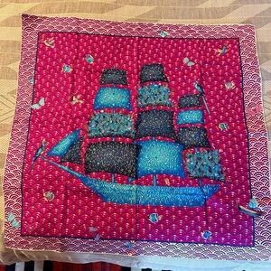 Hermes Carre 90 Silk Scarf | Bateau Fleuri | Violet Fuchsia Turquoise | NWT Box